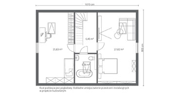 Projekt ERDOL 1 XL PLUS - Rzut poddasza